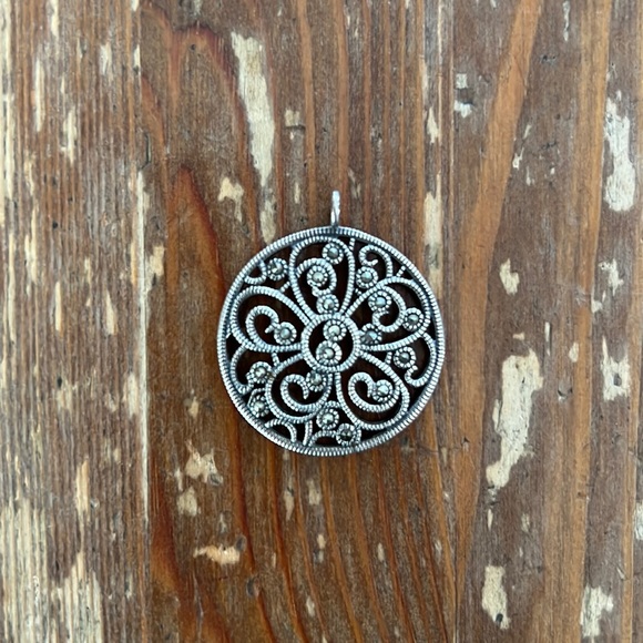Vintage Jewelry - Vintage Silver & Marcasite Pendant